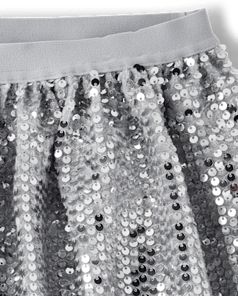 Girls Sequin Skirt - SILVER