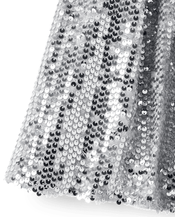 Girls Sequin Skirt - SILVER