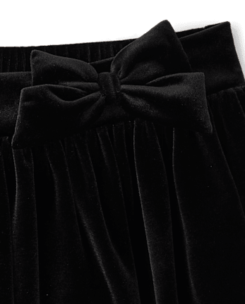 Girls Glitter Velour Skirt - BLACK