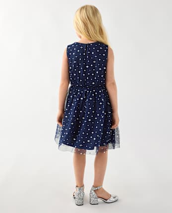 Robe évasée en maille à étoiles métallisées pour filles - TIDAL