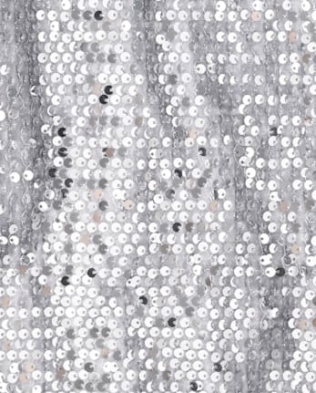 Girls Sequin Bow Shift Dress - SILVER