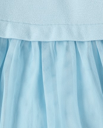Girls Embellished Sweatshirt Dress - BLUE AIR