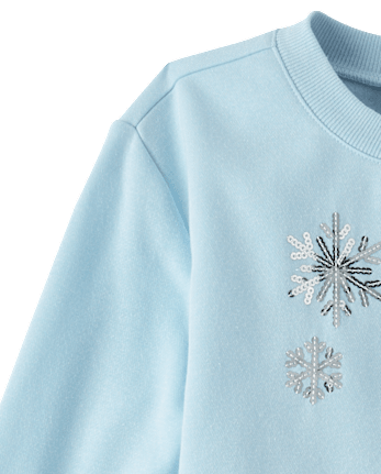 Girls Embellished Sweatshirt Dress - BLUE AIR