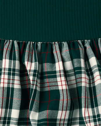 Robe écossaise cintrée et évasée pour filles - BALT GREEN