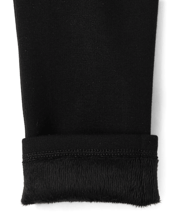 Girls Winter Warm Leggings - BLACK