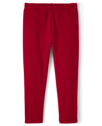 Girls Winter Warm Leggings - RED OCHRE