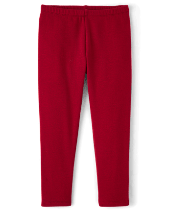 Girls Winter Warm Leggings - RED OCHRE