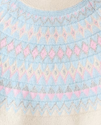 Girls Fairisle Sweater - BLUE AIR