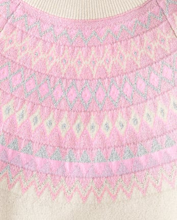 Girls Fairisle Sweater - LACE PINK CL