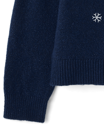 Girls Eyelash Sequin Snowman Sweater - TIDAL