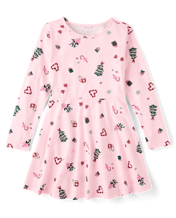 Girls Print Everyday Dress - ROSE MIST