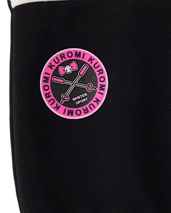 Girls Hello Kitty® Puff Print Colorblock Premium Fleece Sweatshirt - BLACK