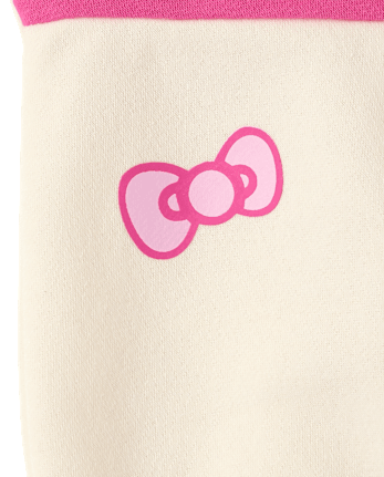 Girls Hello Kitty® Puff Print Colorblock Premium Fleece Sweatshirt - FAIR IVORY