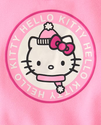 Girls Hello KittyÂ® Embellished Premium Fleece Sweatshirt - TIARA PINK