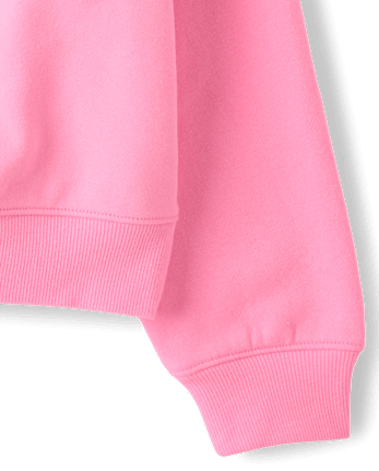 Girls Hello KittyÂ® Embellished Premium Fleece Sweatshirt - TIARA PINK