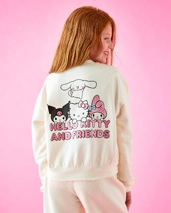 \Sweat-shirt en polaire premium orné Hello Kitty® pour filles\ - FAIR IVORY