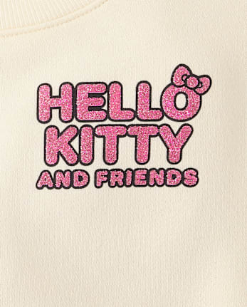 Girls Hello Kitty® Embellished Premium Fleece Sweatshirt - FAIR IVORY