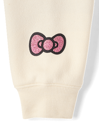 Girls Hello Kitty® Embellished Premium Fleece Sweatshirt - FAIR IVORY