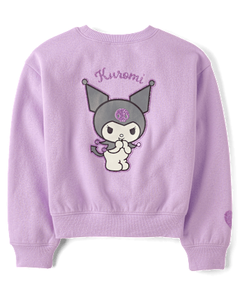 Girls Hello KittyÂ® Embellished Premium Fleece Sweatshirt - ORCHID BREEZE