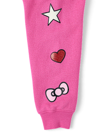 Girls Hello KittyÂ® Embellished Premium Fleece Sweatshirt - SUGARCANDY
