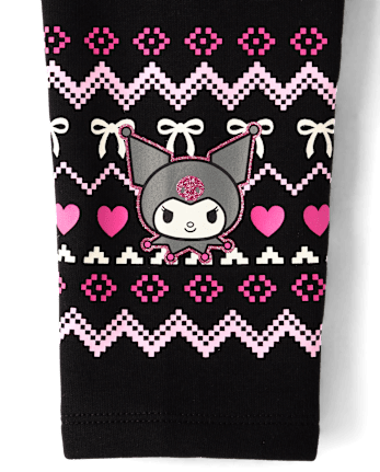 Girls Hello Kitty® Fairisle Winter Warm Leggings - BLACK