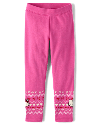 Girls Hello Kitty® Fairisle Winter Warm Leggings - SUGARCANDY