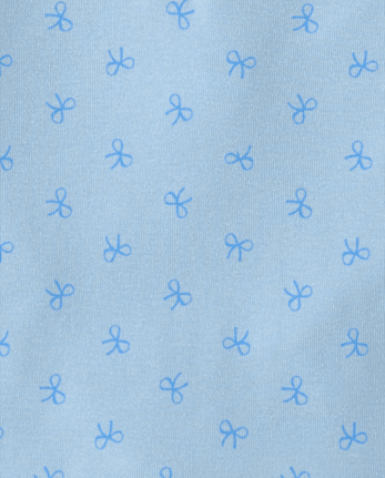 Girls Print Ribbed Henley Top - GLOBE BLUE