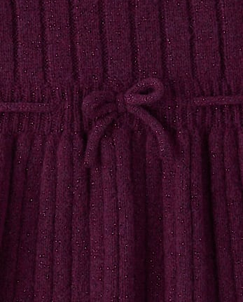 Girls Shimmer Ribbed Sweater Dress - CRAISIN