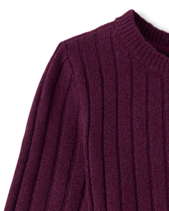 Girls Shimmer Ribbed Sweater Dress - CRAISIN