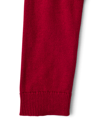 Girls Sequin Cardigan - RED OCHRE