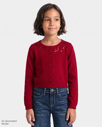 \Gilet à paillettes pour fille\ - RED OCHRE