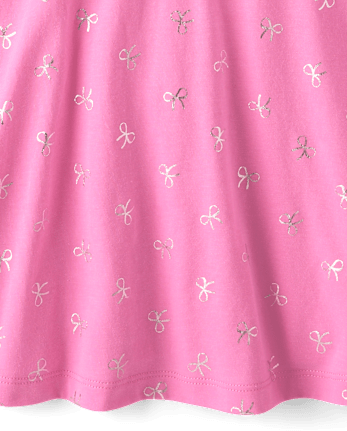 Girls Foil Print Everyday Dress - PERFECTLY PINK