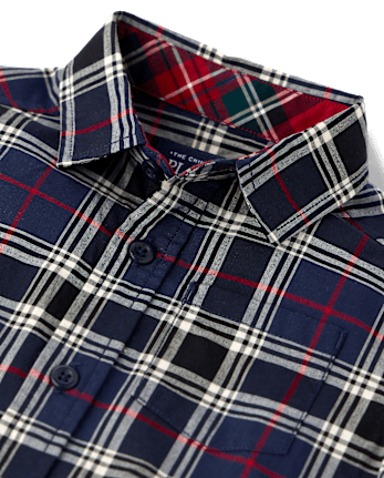 Baby And Toddler Boys Plaid Poplin Button Up Shirt - TIDAL