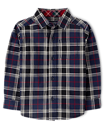 Baby And Toddler Boys Plaid Poplin Button Up Shirt - TIDAL