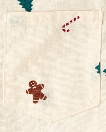 Baby And Toddler Boys Christmas Poplin Button Up Shirt - HAY STACK