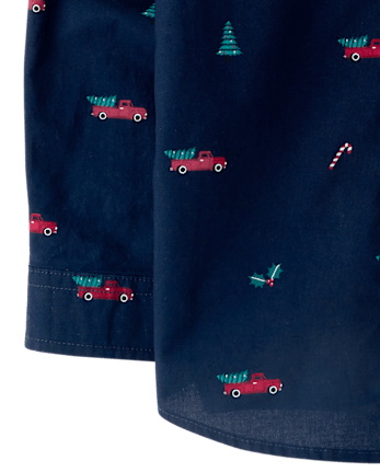 Baby And Toddler Boys Christmas Poplin Button Up Shirt - TIDAL