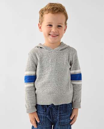 Toddler Boys Colorblock Hooded Sweater - H/T SMOKE