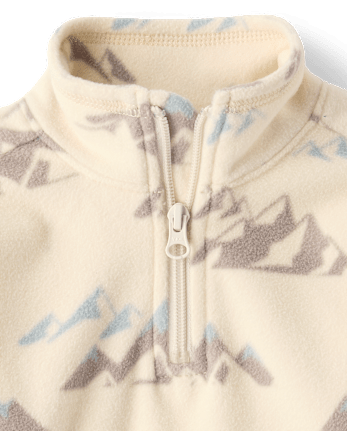 Toddler Boys Print Microfleece Quarter Zip Pullover - HAY STACK