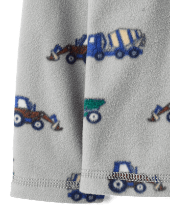 Toddler Boys Print Microfleece Quarter Zip Pullover - WEATHERED STEEL