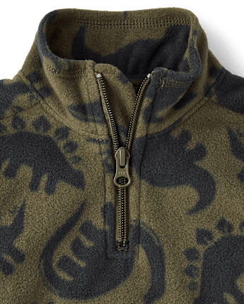 Toddler Boys Print Microfleece Quarter Zip Pullover - TENT