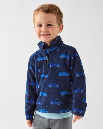 Toddler Boys Print Microfleece Quarter Zip Pullover - TIDAL