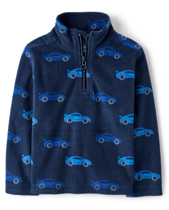 Toddler Boys Print Microfleece Quarter Zip Pullover - TIDAL