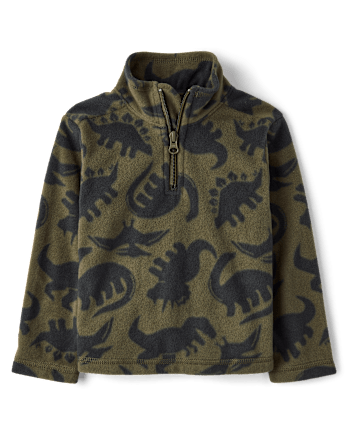 Toddler Boys Print Microfleece Quarter Zip Pullover - DK STINGER