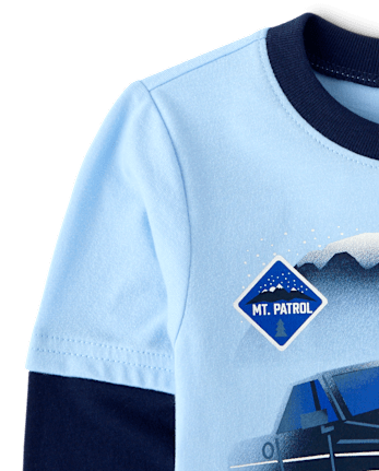 Baby And Toddler Boys Graphic Layered Top - CLOUDLESS