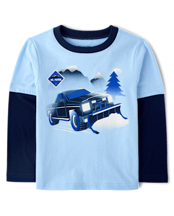 Baby And Toddler Boys Graphic Layered Top - CLOUDLESS