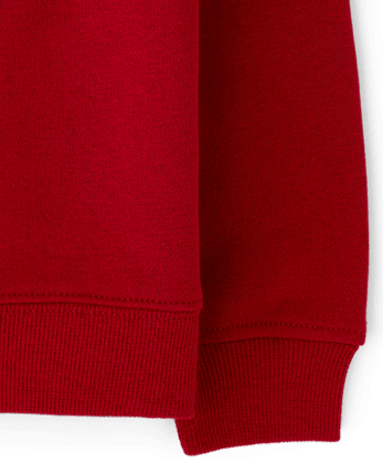 Toddler Boys Holiday Premium Fleece Sweatshirt - RED OCHRE
