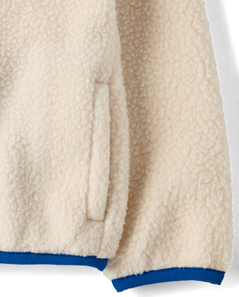 Toddler Boys Colorblock Sherpa Zip Up Hoodie - HAY STACK