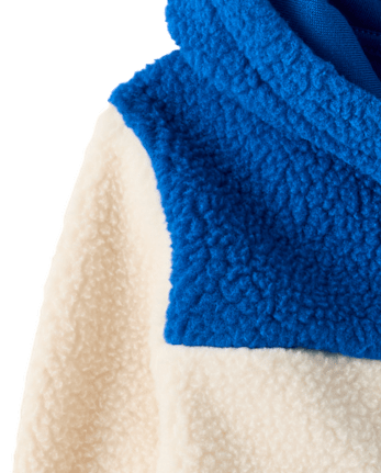 Toddler Boys Colorblock Sherpa Zip Up Hoodie - HAY STACK
