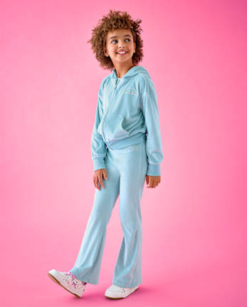 Pantalon de survêtement en velours brodé Hello Kitty® pour filles - BLUE AIR