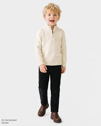 Baby And Toddler Boys Corduroy Straight Pants - BLACK